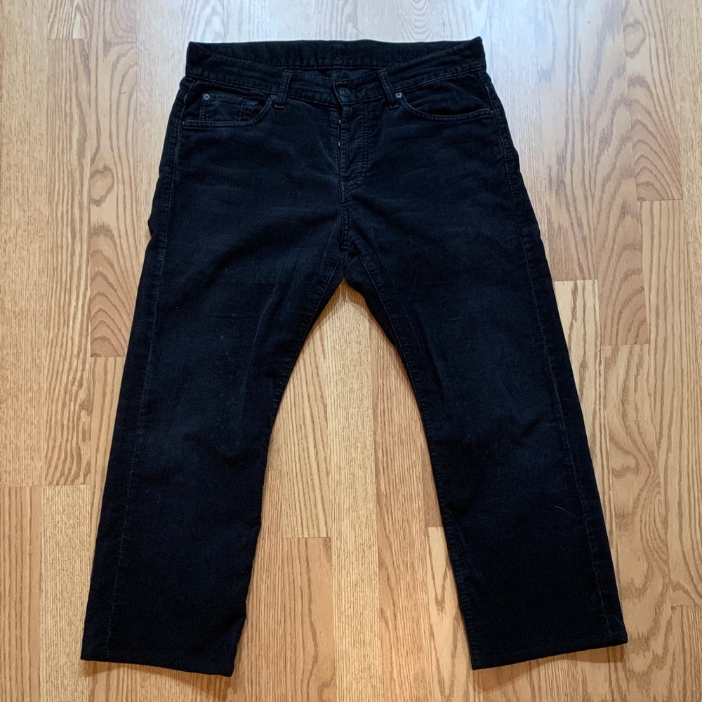7 For All Mankind Men’s Black Corduroy Pants 32x29